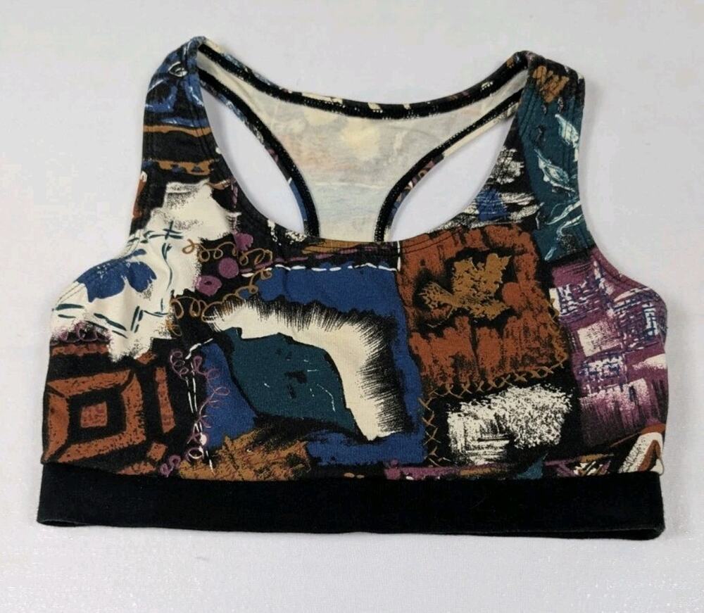 VINTAGE LA GEAR WOMENS SPORT BRA SIZE Medium Multicolor Graphic